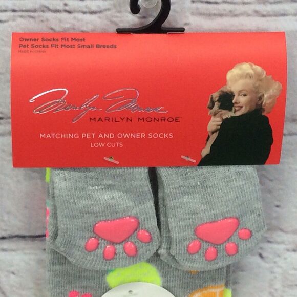 Marilyn Monroe Matching Pet & Owner Low Cut Socks Womens O/S Small Dog Fruit NWT - Picture 3 of 6
